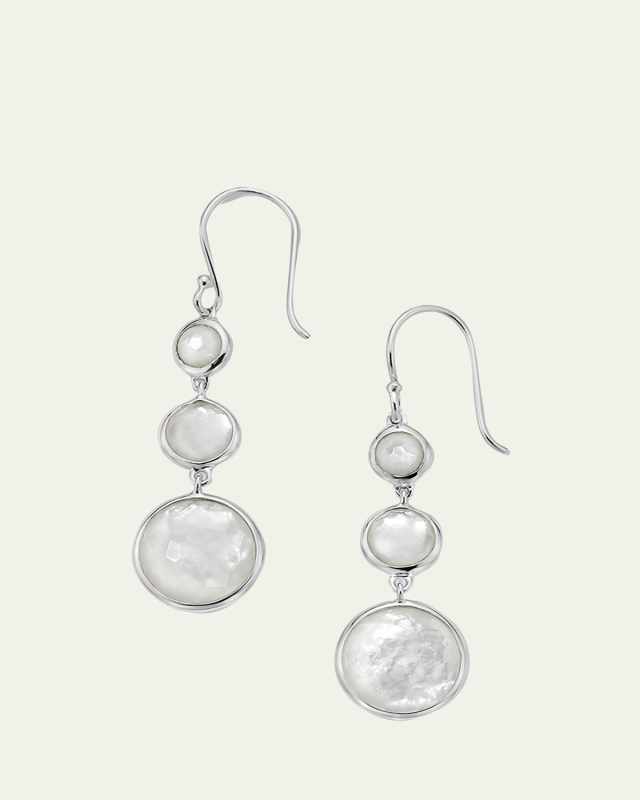 Lollitini 3-Stone Drop Earrings in Sterling Silver